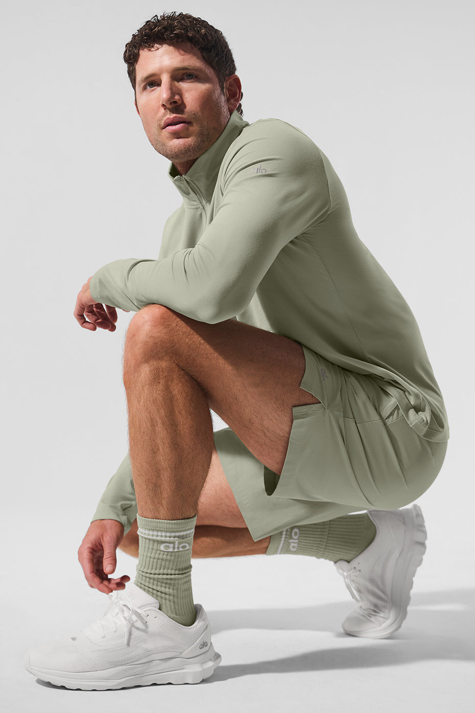 Chaussettes Throwback unisexes - Calcaire/Blanc