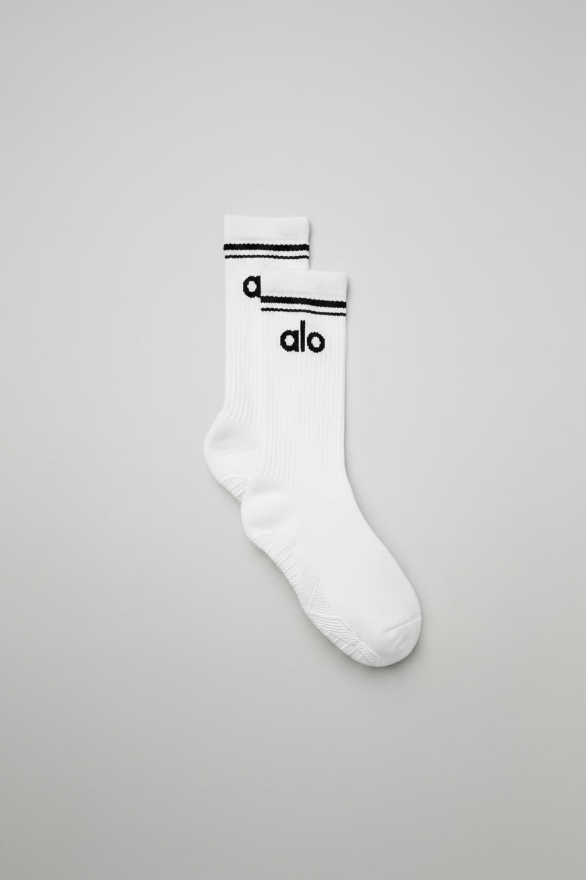 Chaussettes de barre Throwback pour femme - Blanc/Noir