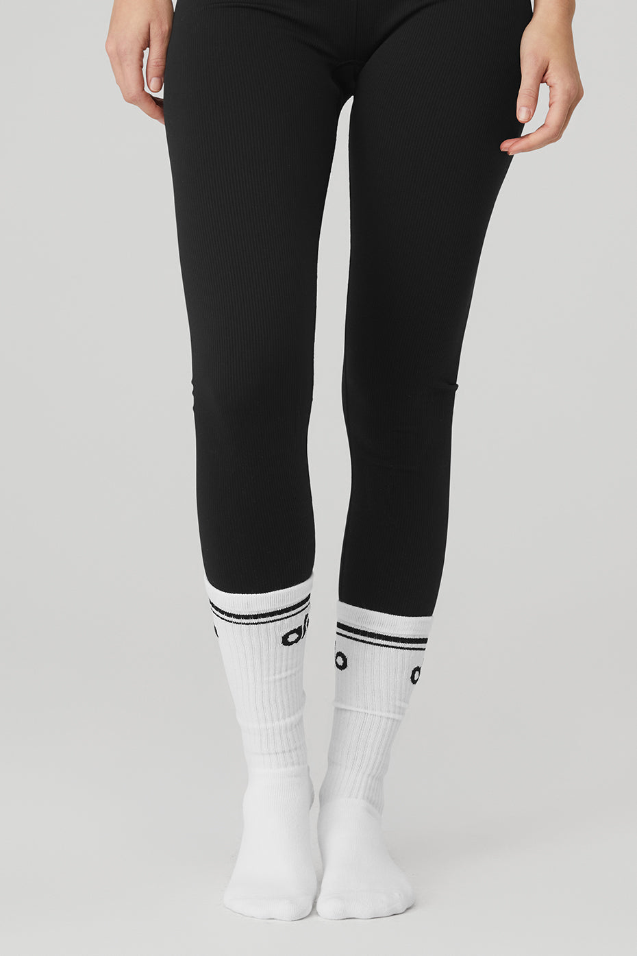 Chaussettes de barre Throwback pour femme - Blanc/Noir