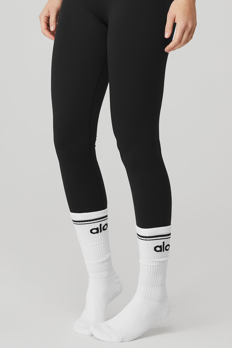 Chaussettes de barre Throwback pour femme - Blanc/Noir
