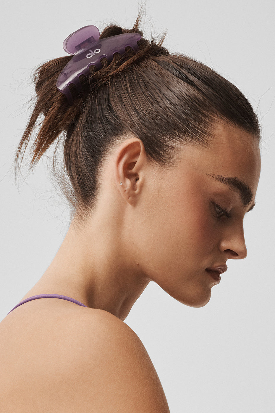 Pince à cheveux style années 90 - Baiser de prune transparent