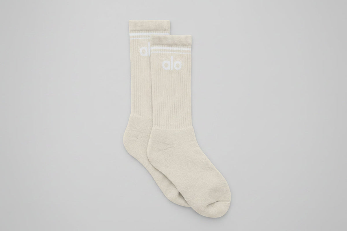 Chaussettes Throwback unisexes - Écru/Blanc