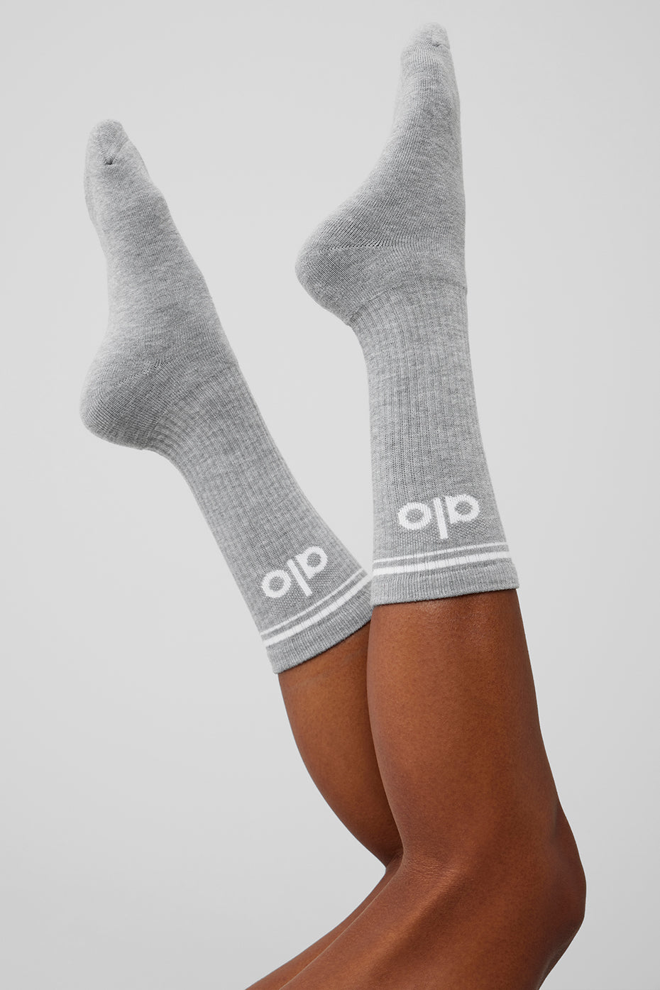 Chaussettes Throwback unisexes - Gris chiné sport/Blanc