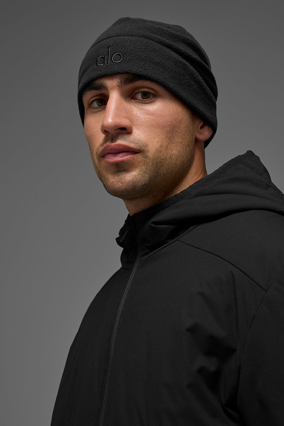Bonnet technique en polaire - Noir/Noir