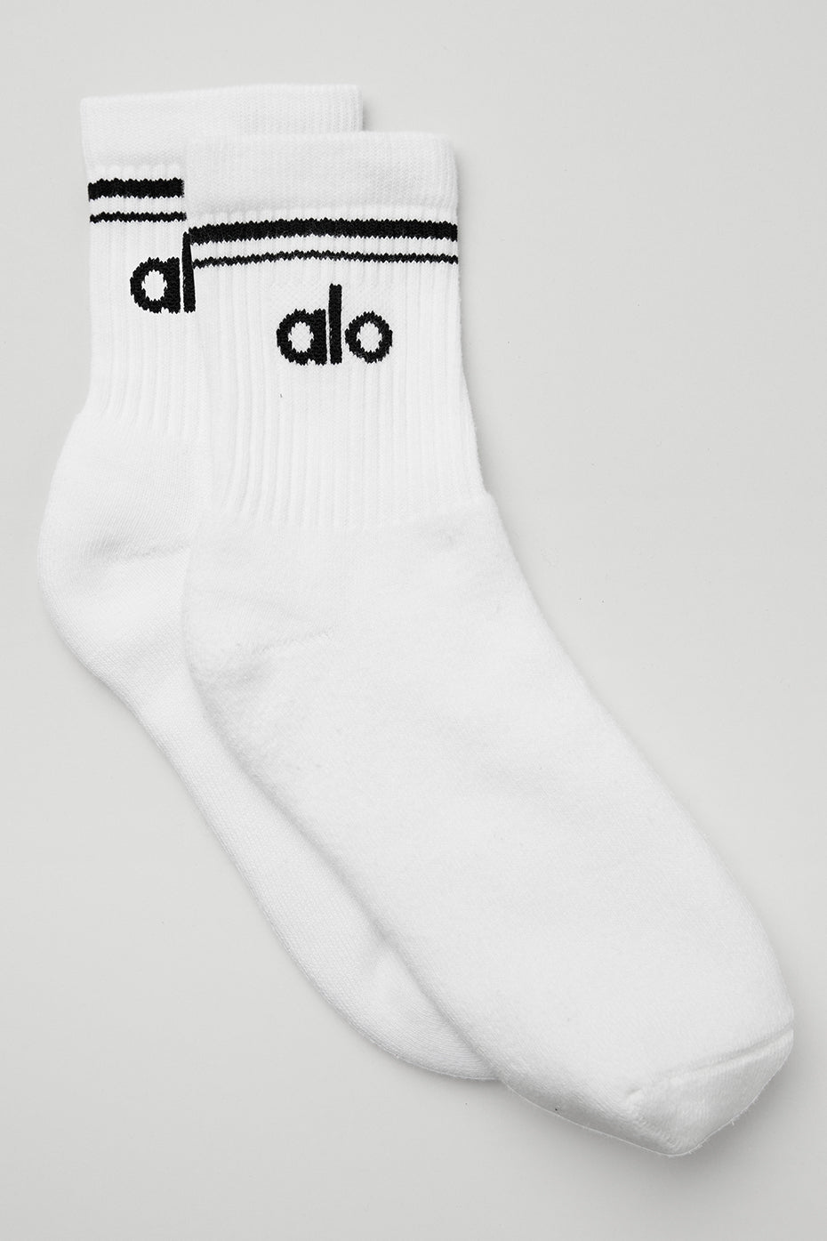 Chaussettes mi-hautes Throwback unisexes - Blanc/Noir