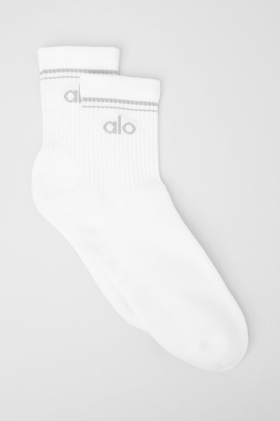 Chaussettes mi-hautes Throwback unisexes - Blanc/Titane