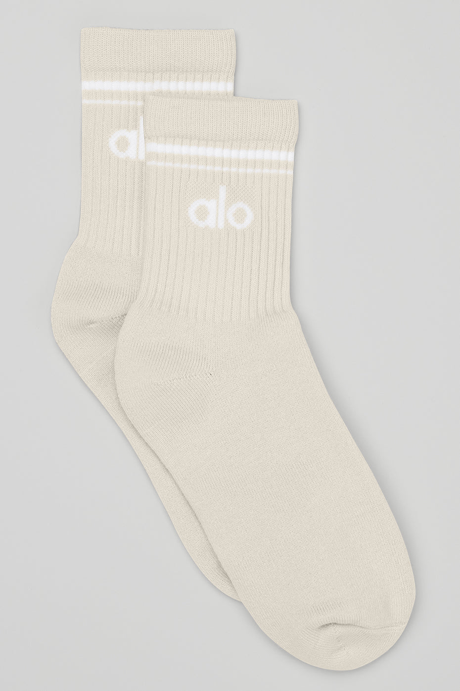 Chaussettes mi-hautes Throwback unisexes - Écru/Blanc