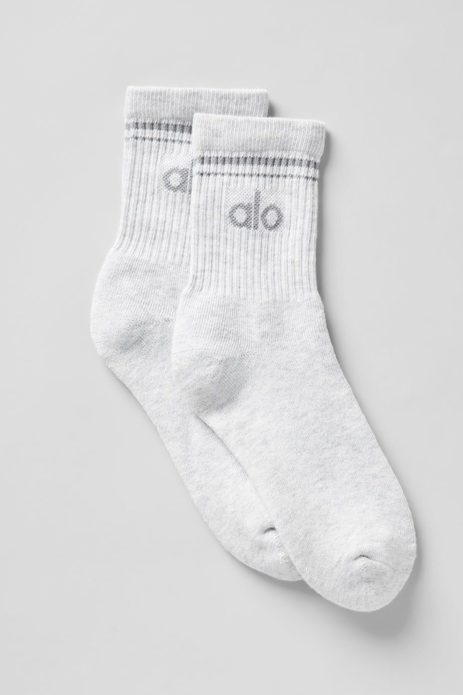 Chaussettes mi-hautes Throwback unisexes - Blanc chiné/Gris