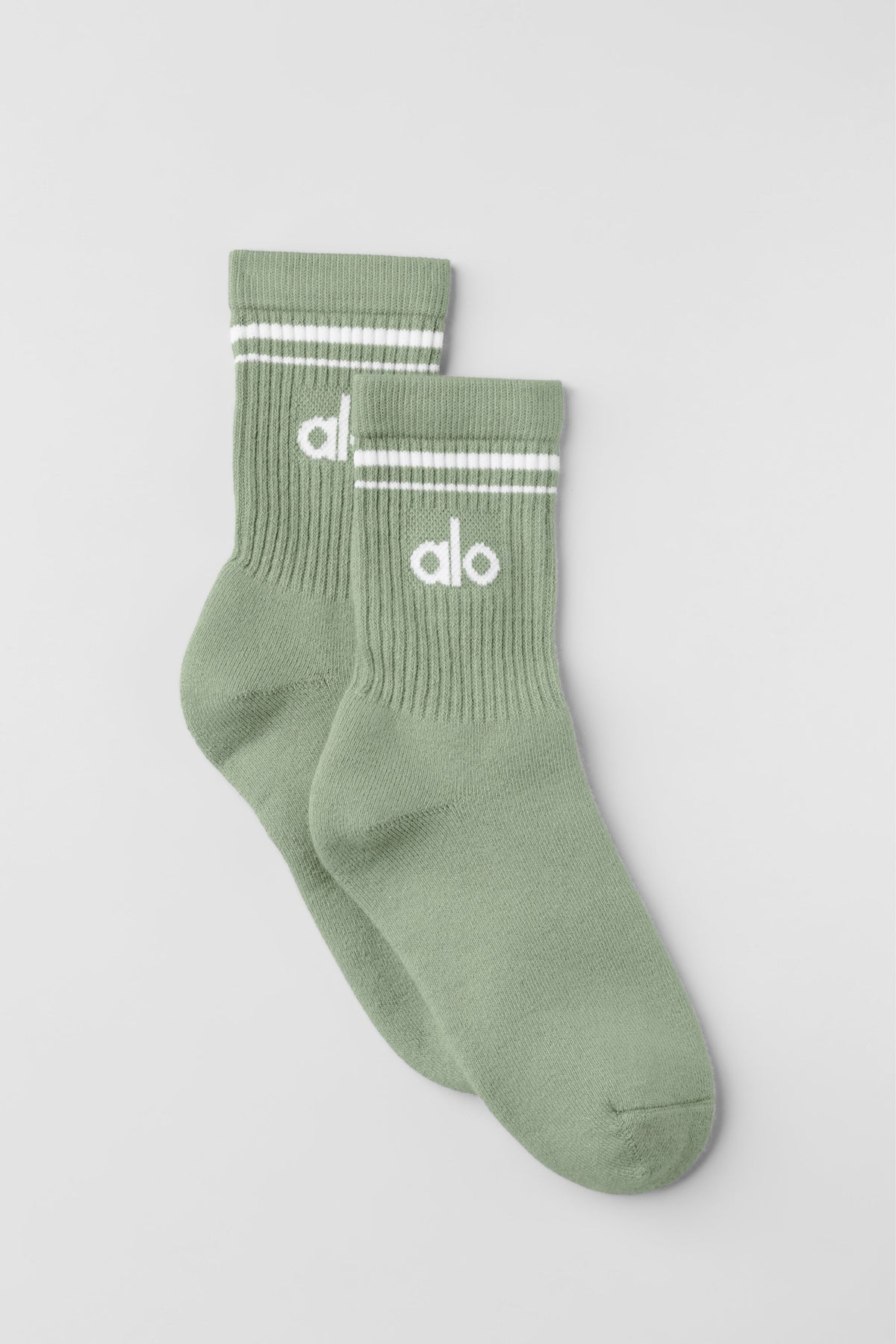 Chaussettes mi-hautes Throwback unisexes - Herbe des dunes/Blanc