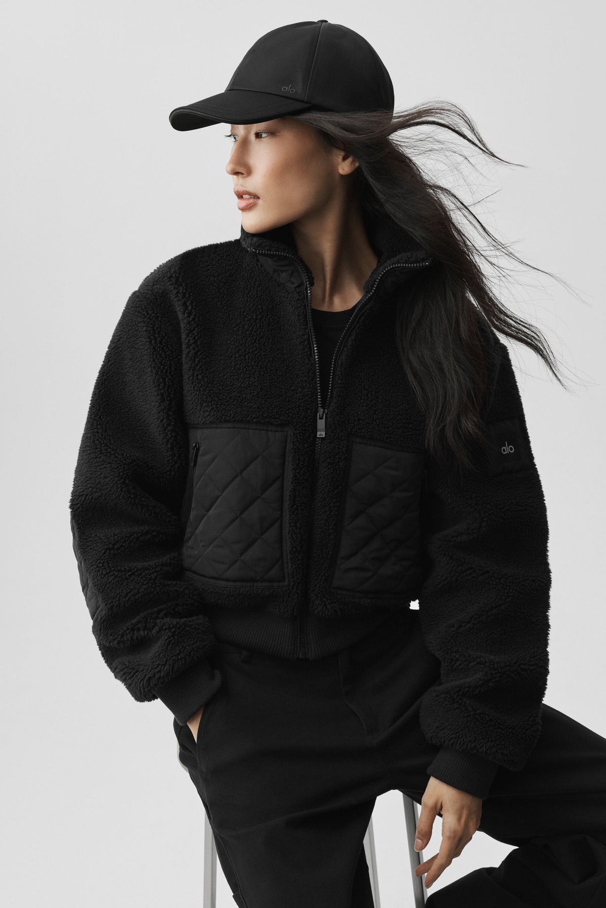 Casquette Off-Duty en satin - Noir