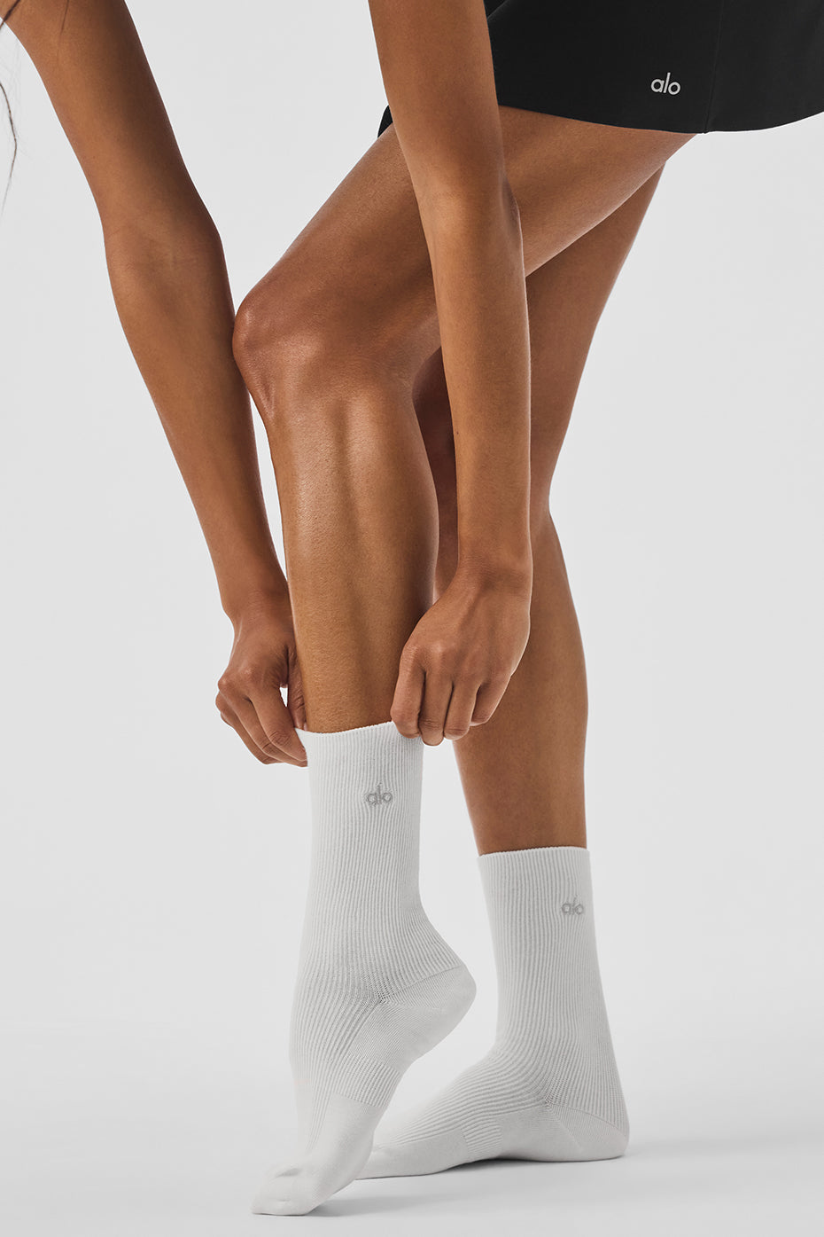 Chaussettes mi-hautes Understated unisexes - Blanc