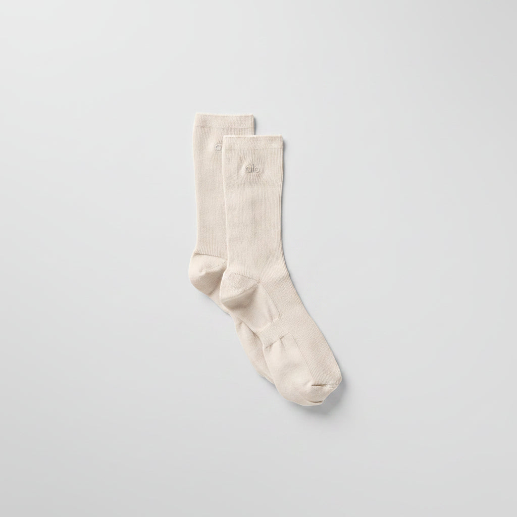 Chaussettes mi-hautes Understated unisexes - Écru