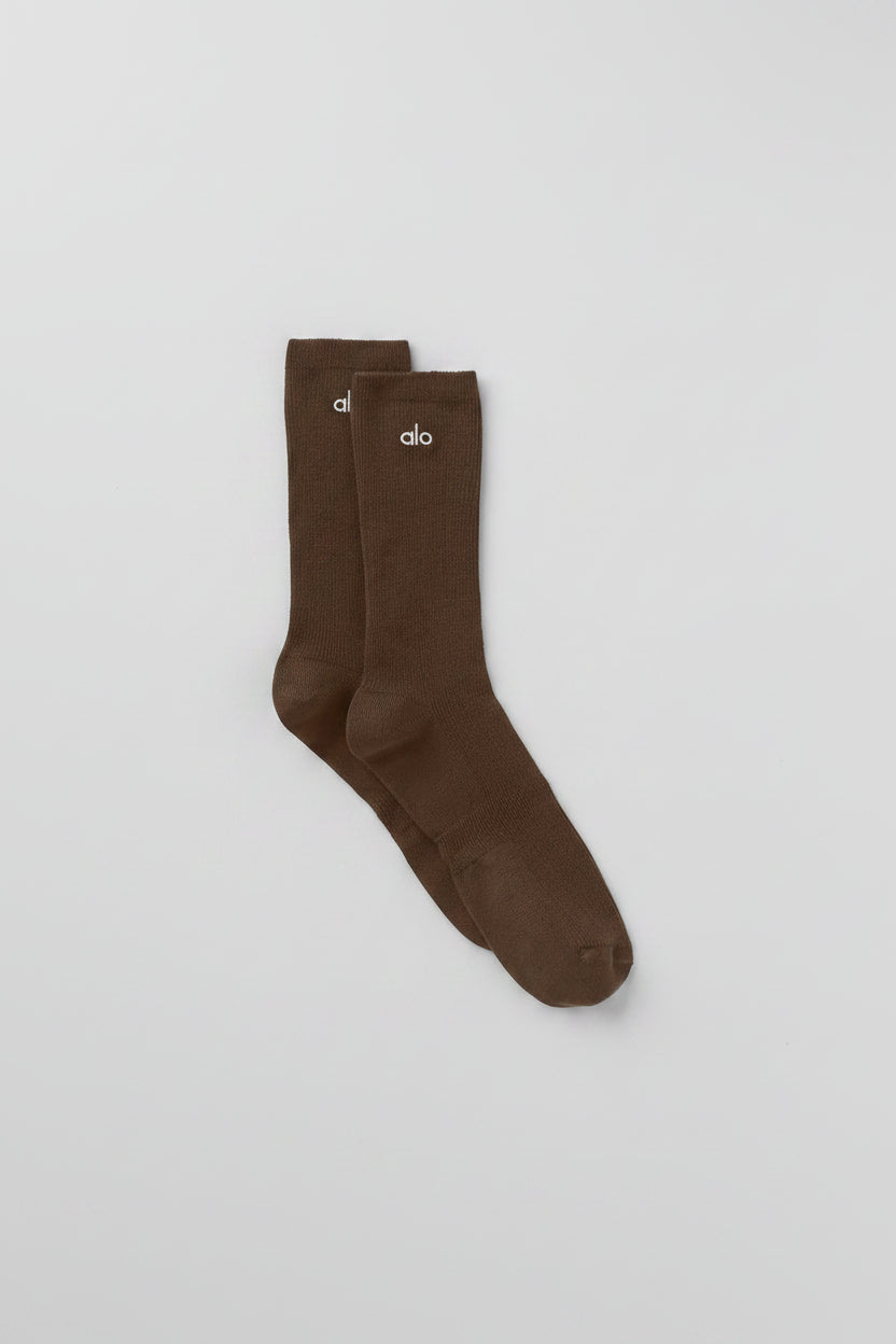 Chaussettes mi-hautes Understated unisexes - Espresso