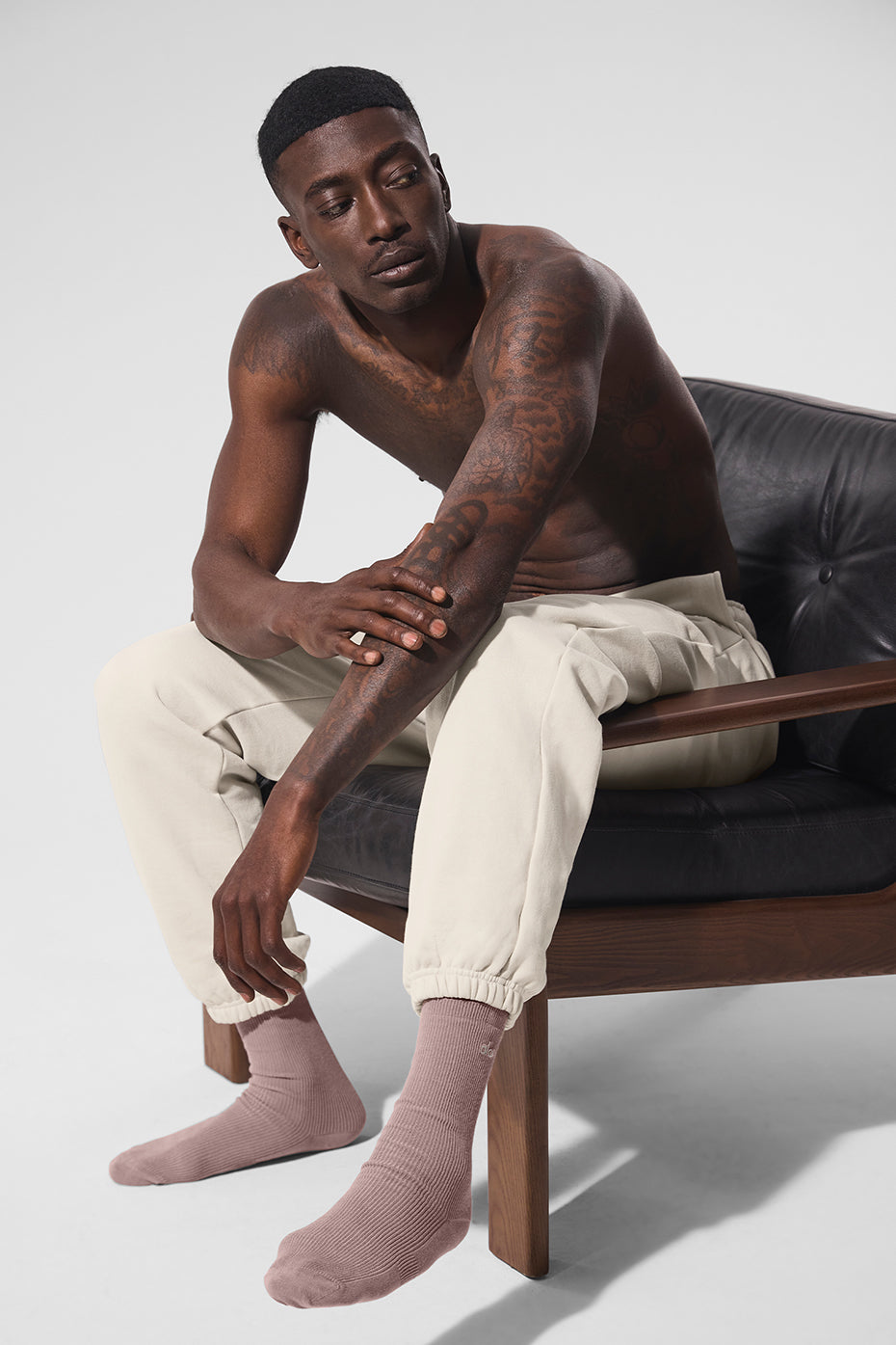 Chaussettes mi-hautes Understated unisexes - Taupe