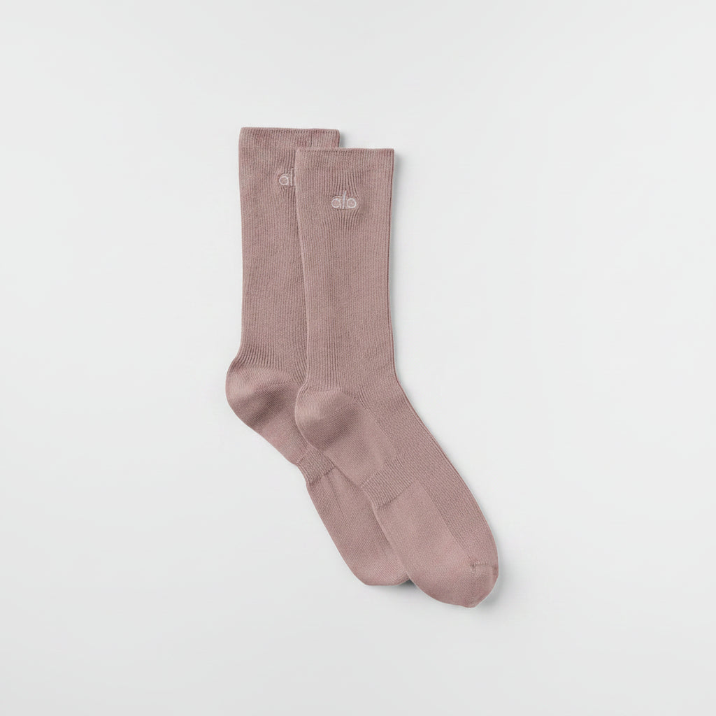 Chaussettes mi-hautes Understated unisexes - Taupe