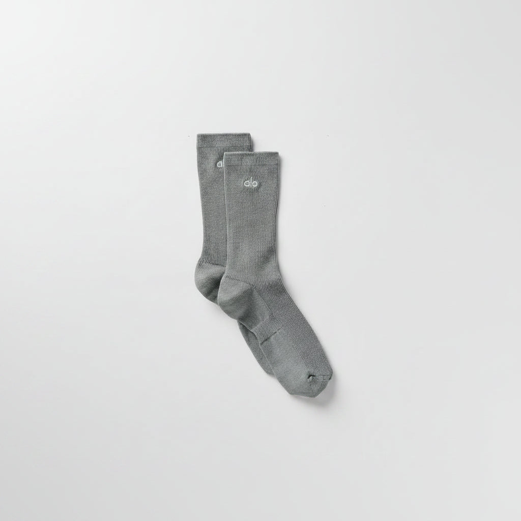 Chaussettes mi-hautes Understated unisexes - Gris lunaire