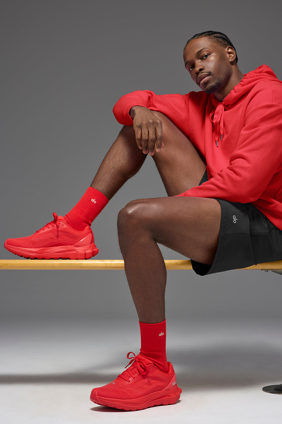 Chaussettes mi-hautes Understated unisexes - Rouge vif