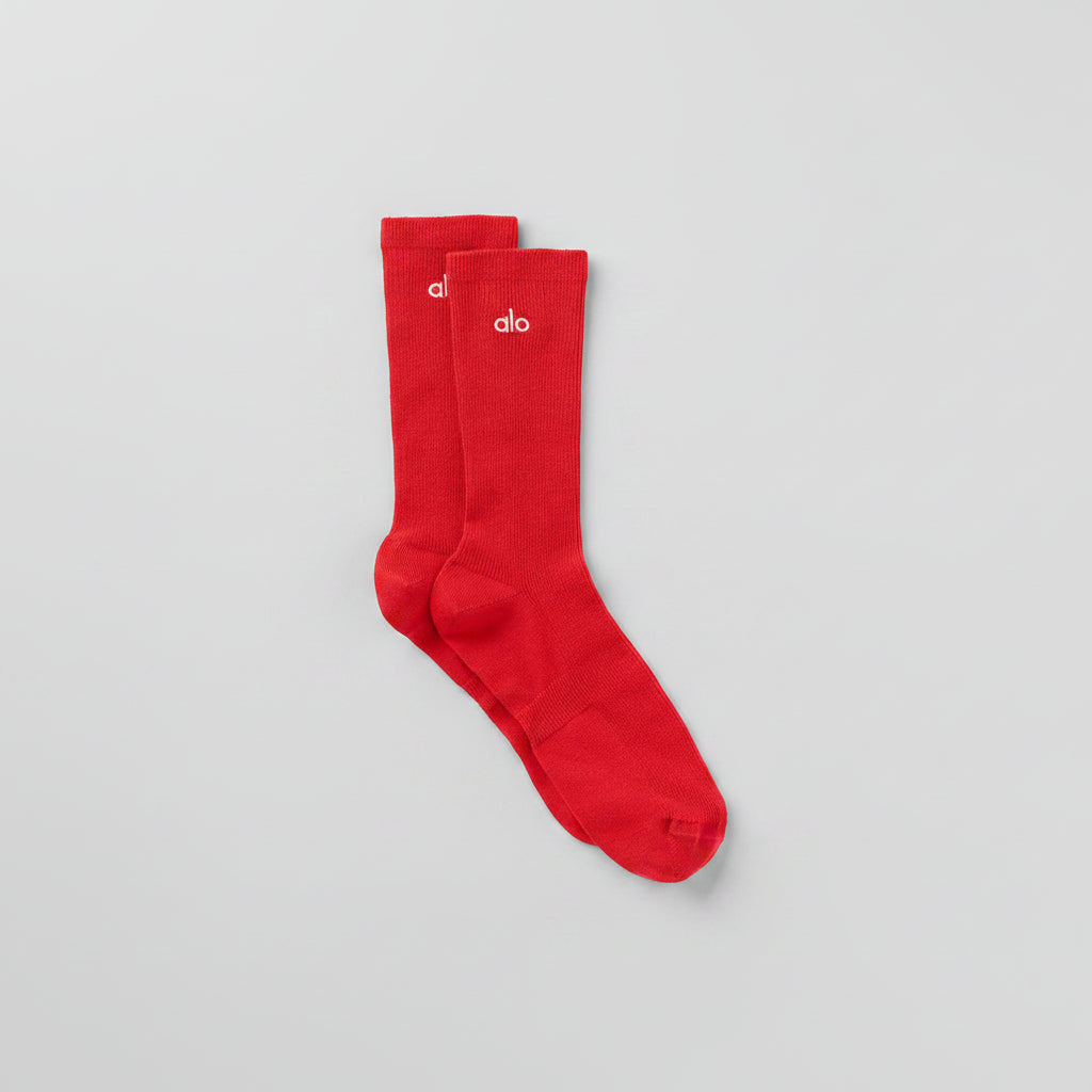 Chaussettes mi-hautes Understated unisexes - Rouge vif