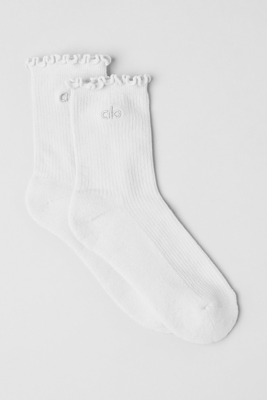 Chaussettes à bords ondulés pour femme - Blanc