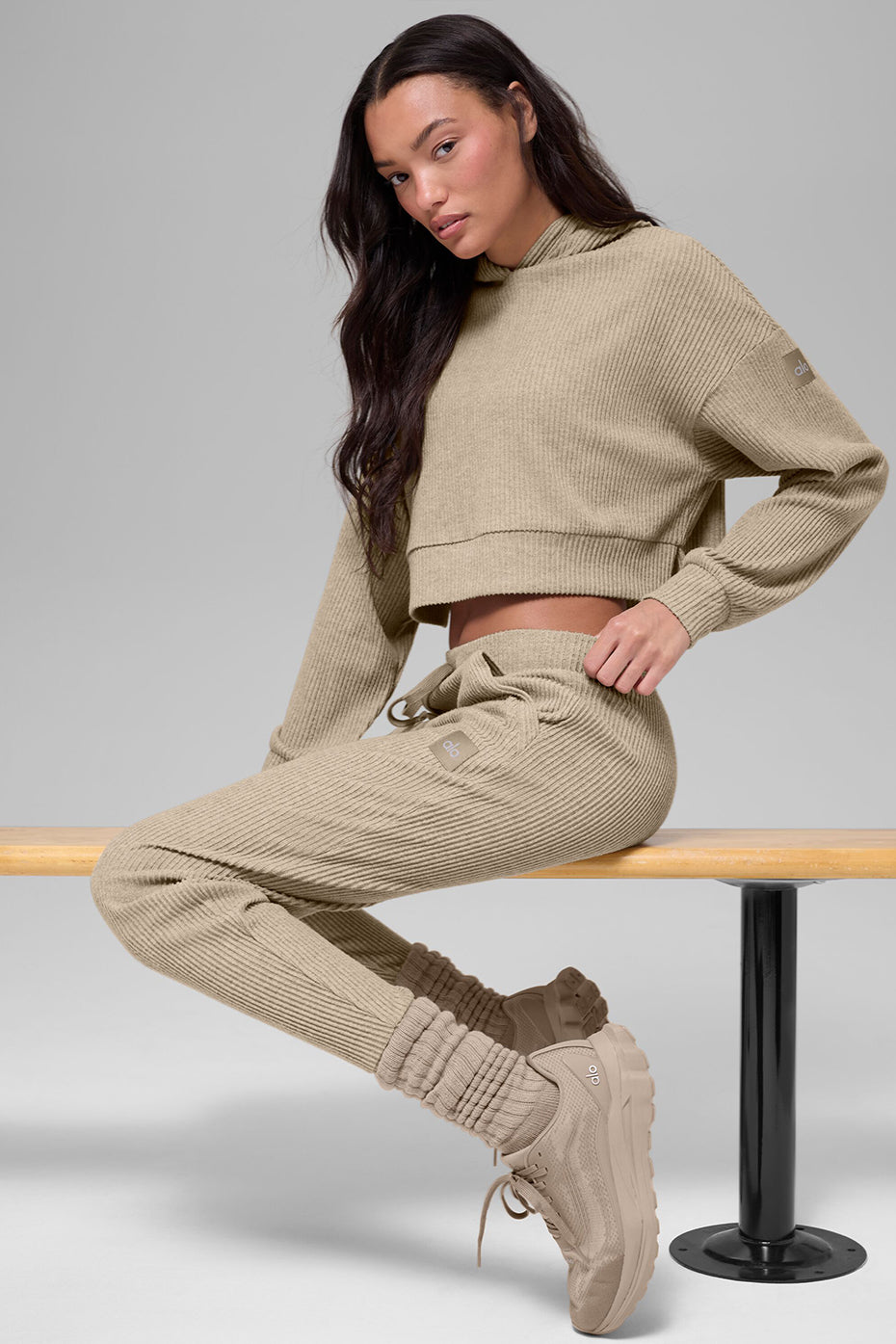Chaussettes froncées unisexes - Gravier