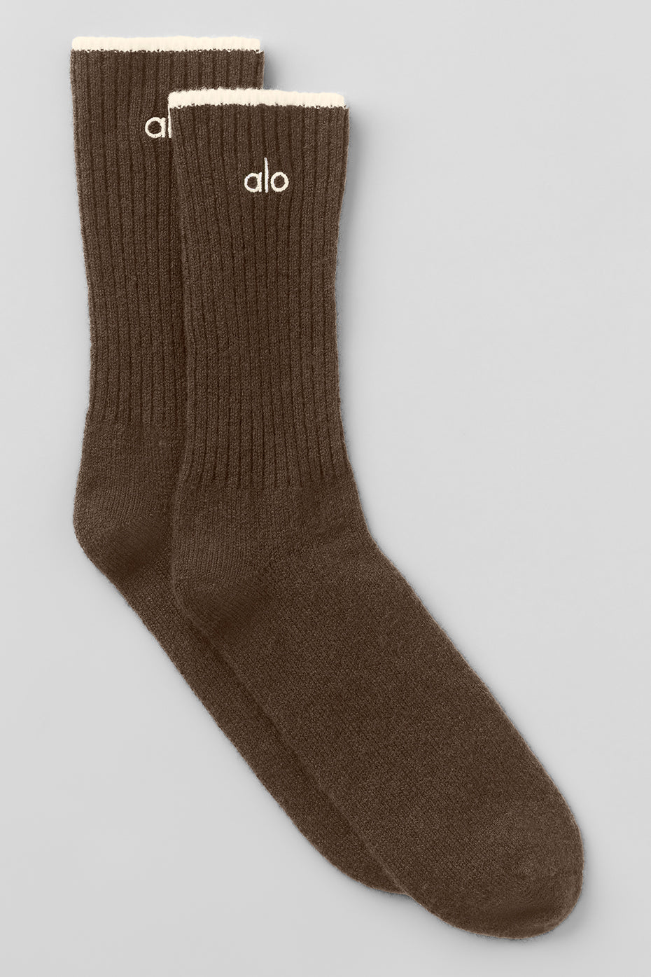 Chaussettes unisexes Light Frosted en laine et cachemire - Espresso chiné/Ivoire