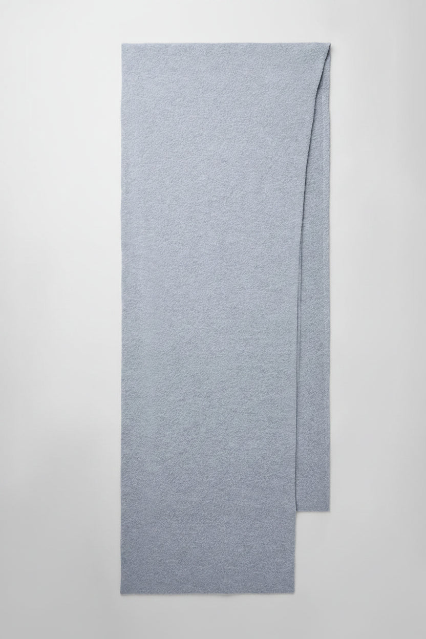 Grande écharpe en laine mérinos - Gris brumeux chiné