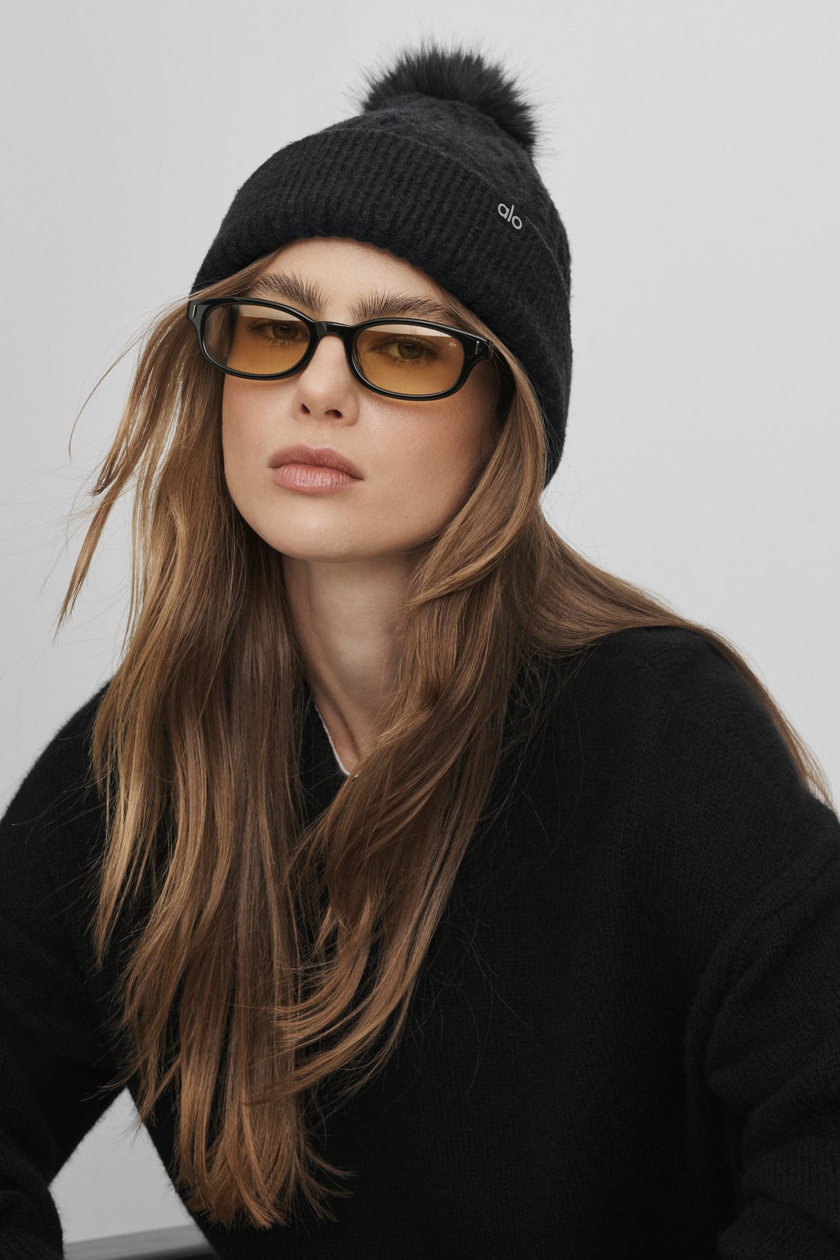Bonnet Winter Bliss en maille torsadée - Noir