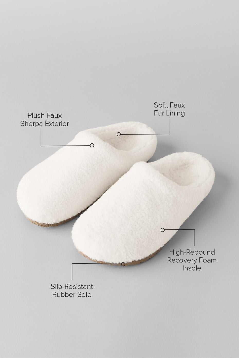 Chaussons Recovery en polaire sherpa (unisexes) - Ivoire