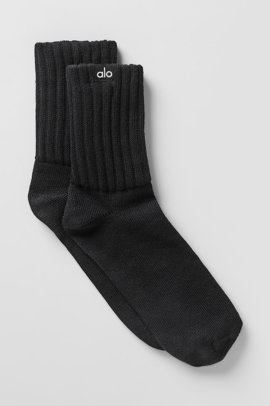 Chaussettes mi-hautes froncées unisexes - Noir