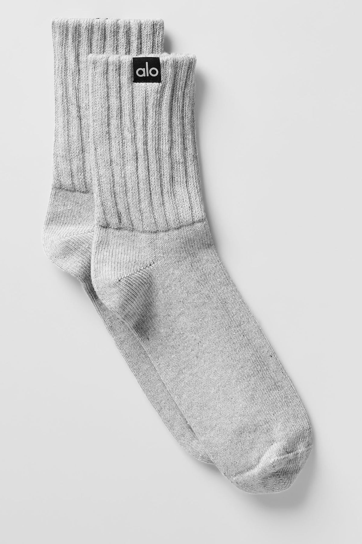 Chaussettes mi-hautes froncées unisexes - Gris chiné sport