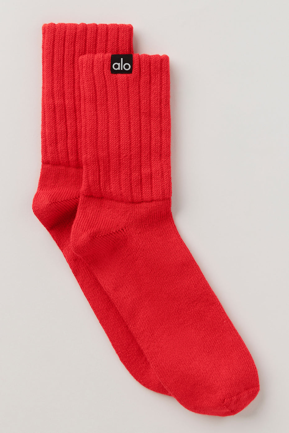 Chaussettes mi-hautes froncées unisexes - Rouge vif