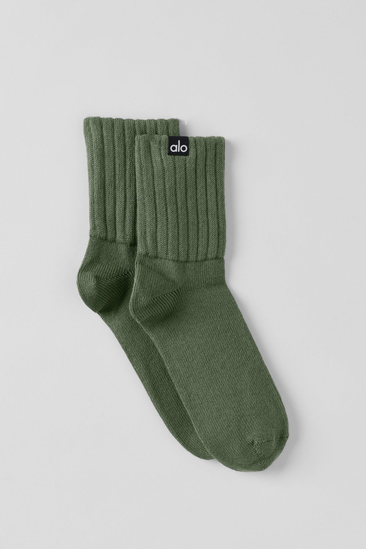 Chaussettes mi-hautes froncées unisexes - Vert bambou