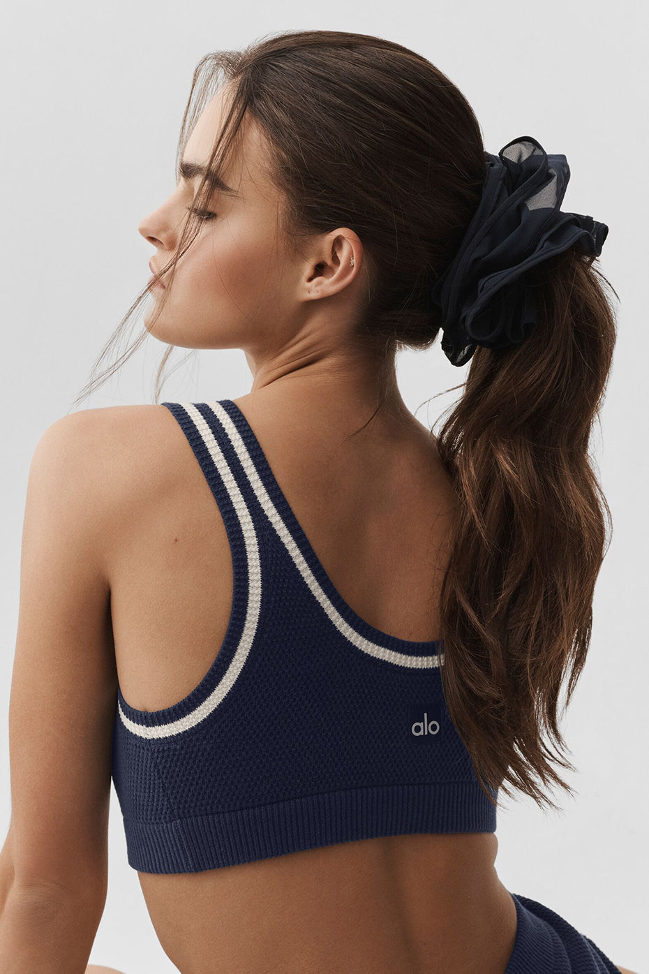 Grand chouchou Sweet Nothing en résille - Bleu marine