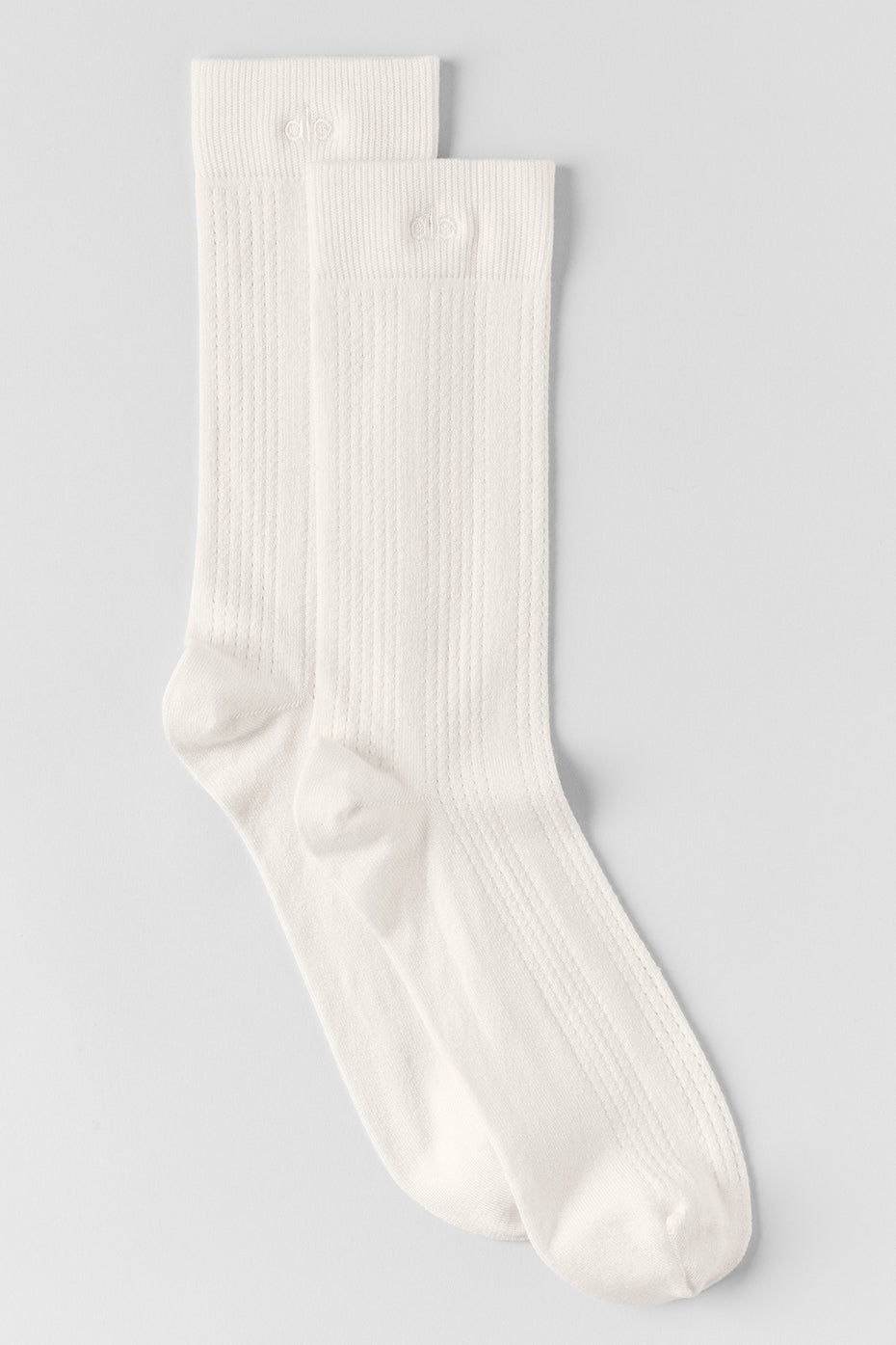 Chaussettes en maille ajourée de cachemire - Ivoire