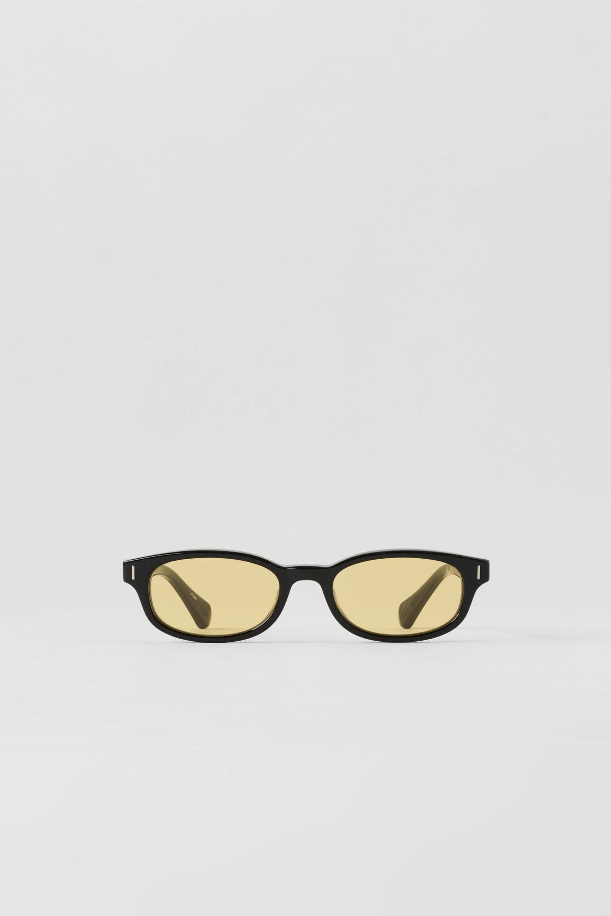 Lunettes de soleil ovales fines ALO - Noir/Jaune