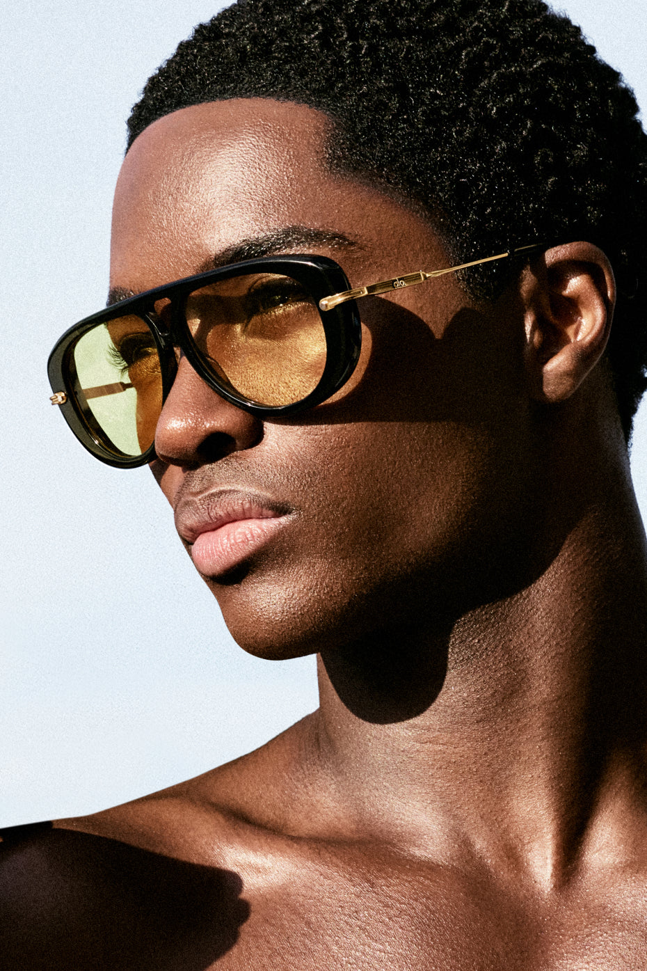 Lunettes de soleil aviateur ALO - Noir/Jaune