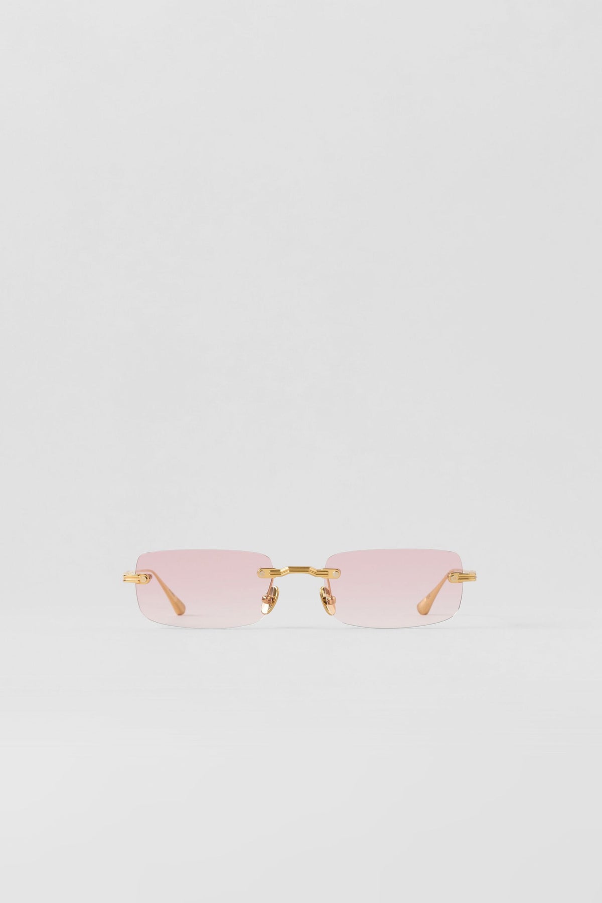 Lunettes de soleil ALO à monture métallique fine - Or/Dégradé rose
