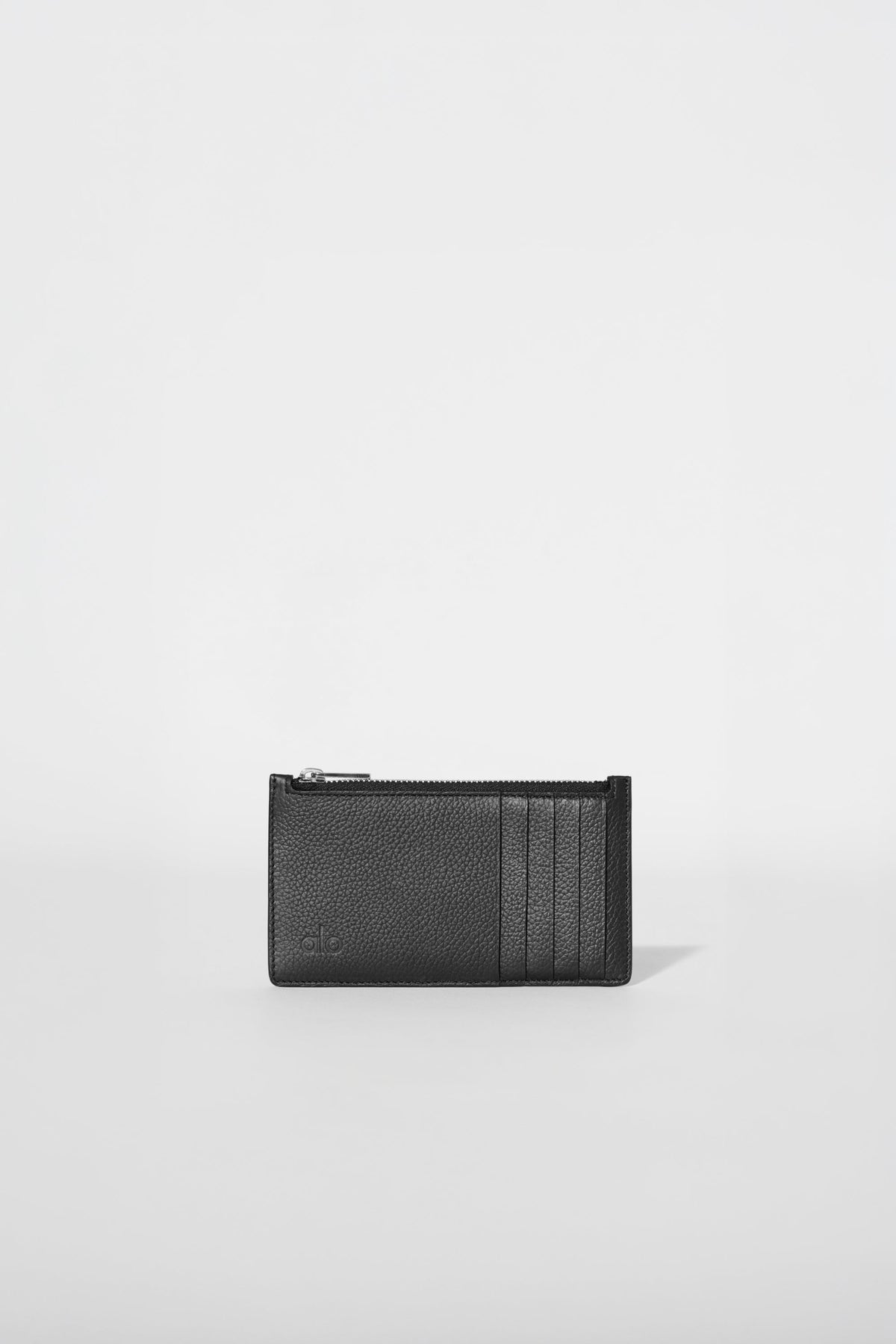 Porte-cartes zippé - Cuir noir
