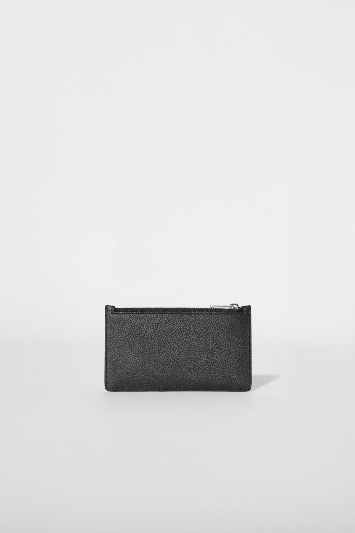 Porte-cartes zippé - Cuir noir