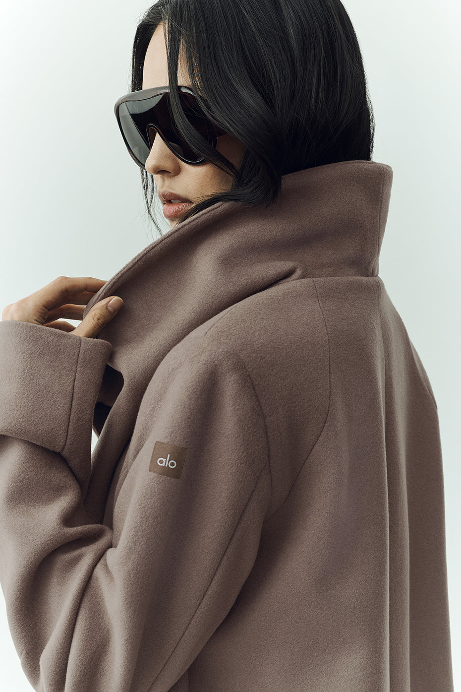 Manteau long Nightfall en laine mélangée - Cacao alpin chiné