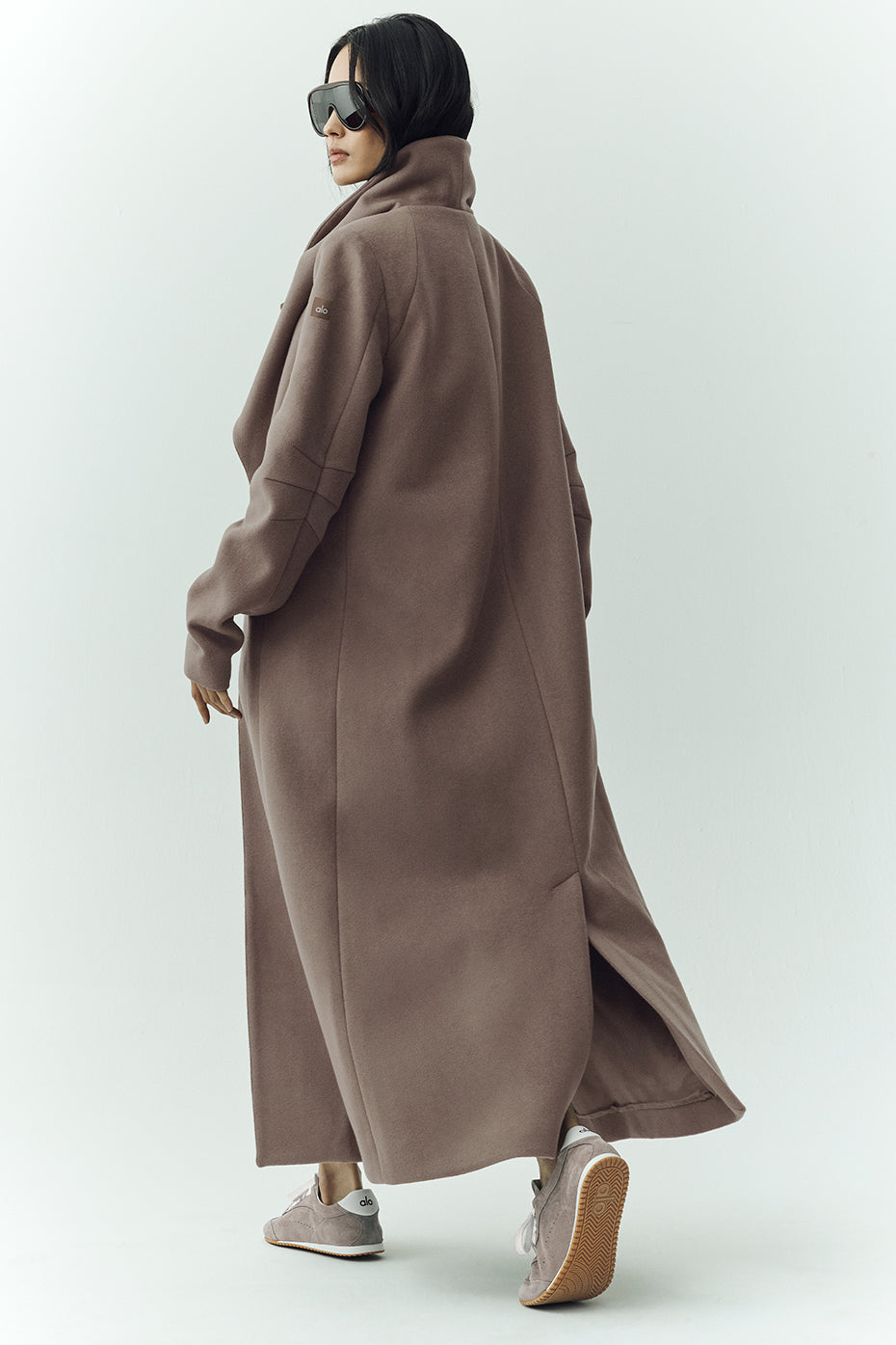 Manteau long Nightfall en laine mélangée - Cacao alpin chiné