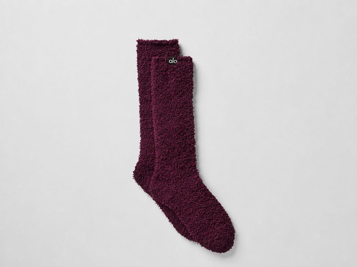 Chaussettes douillettes Plush Lush pour femme - Bordeaux