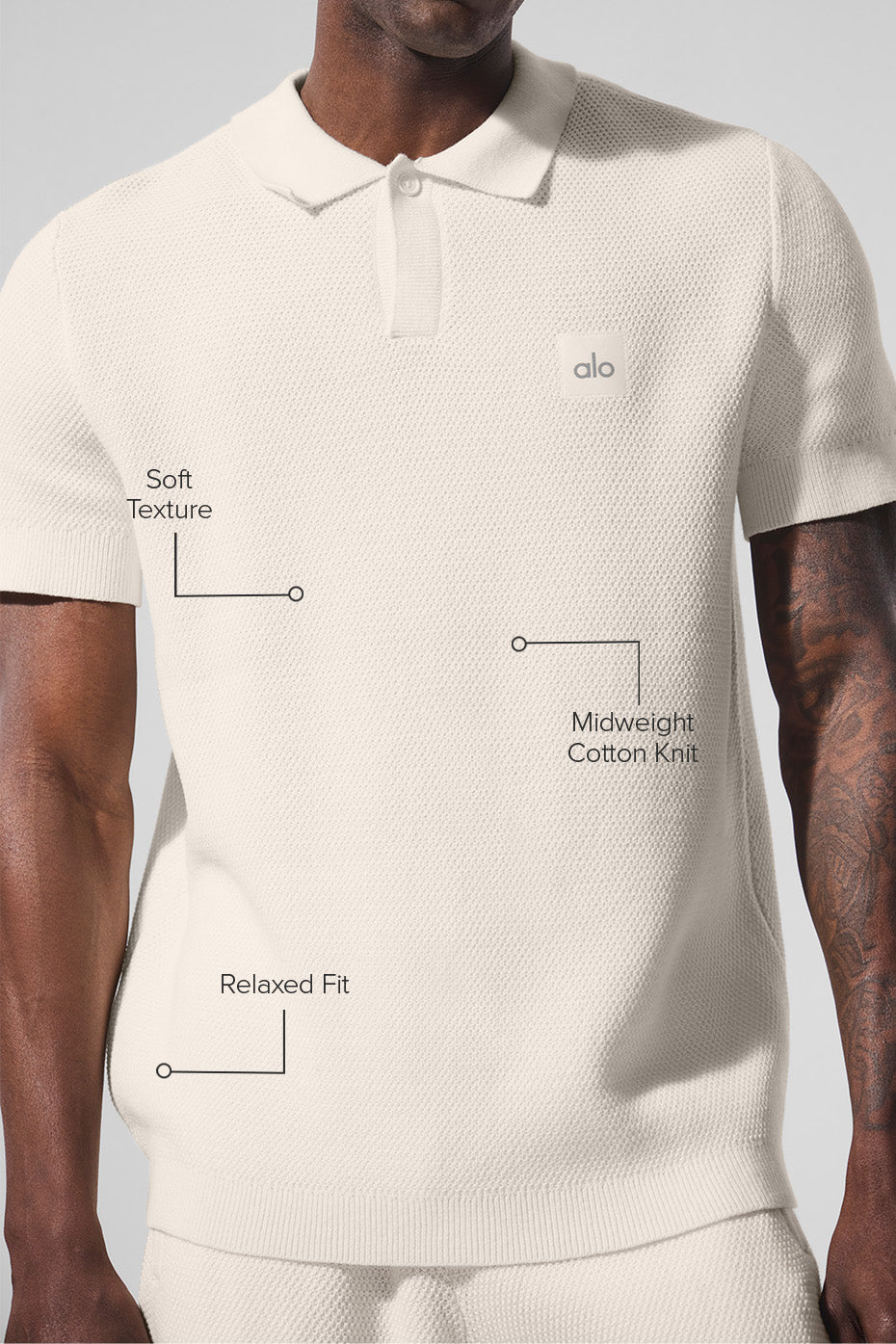 Polo Sports Club en maille - Ivoire
