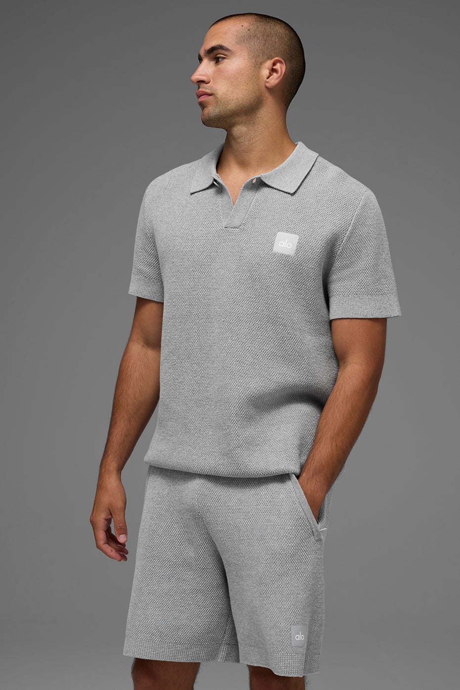 Polo Sports Club en maille - Gris chiné sport