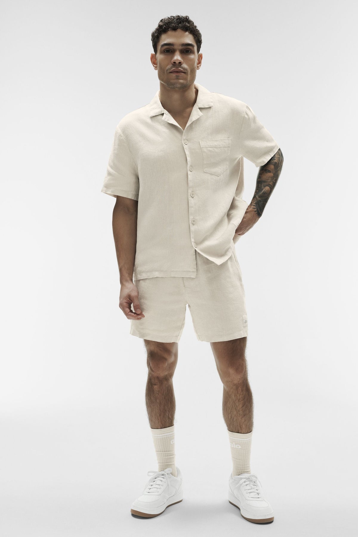 Chemise à manches courtes Linen Days - Écru