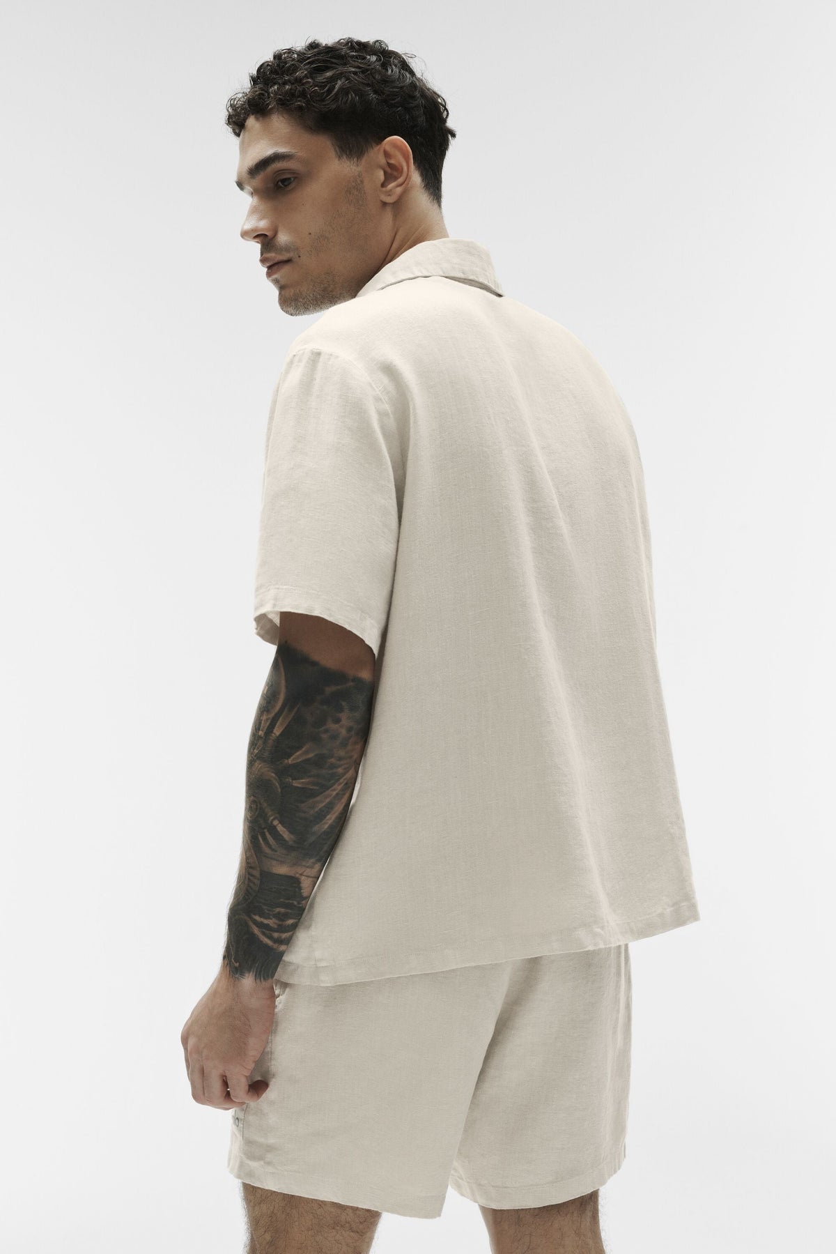 Chemise à manches courtes Linen Days - Écru