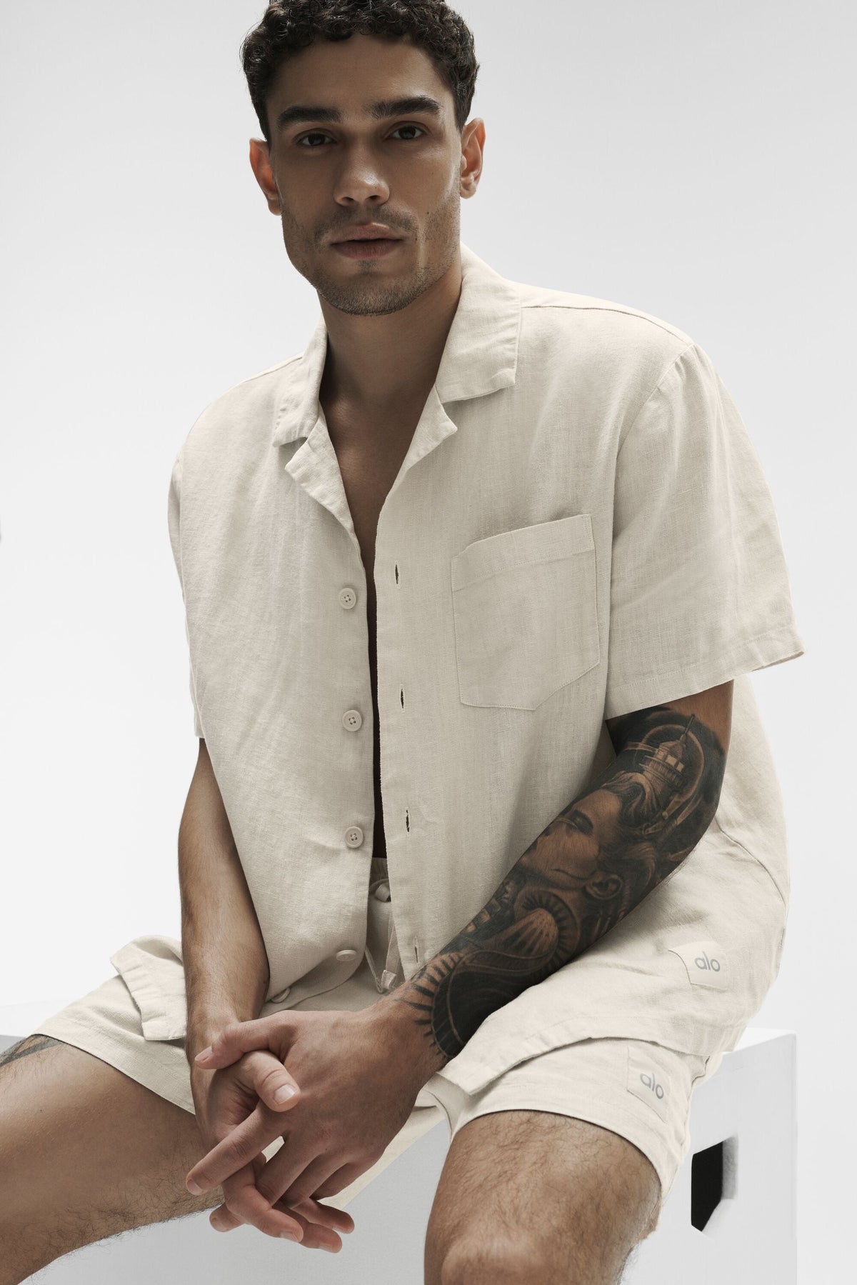 Chemise à manches courtes Linen Days - Écru