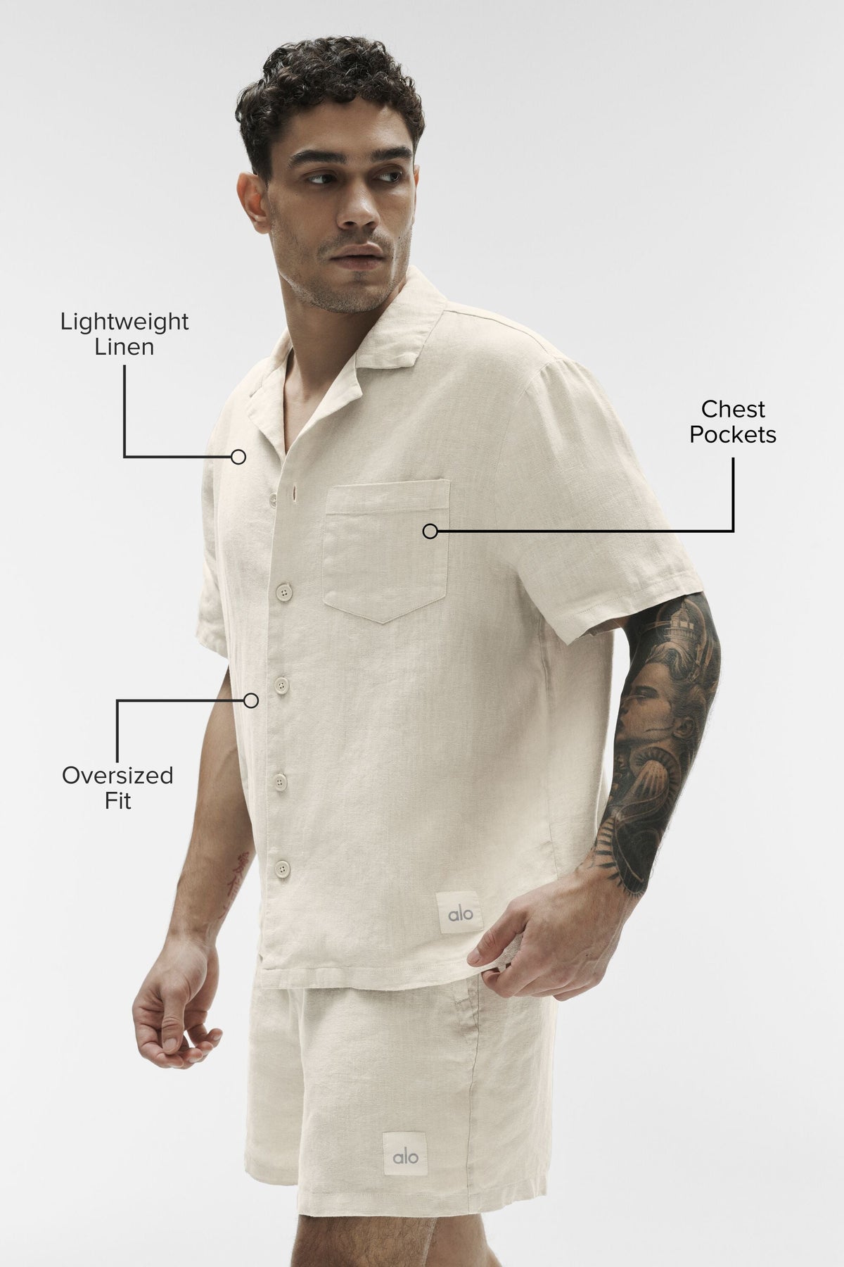 Chemise à manches courtes Linen Days - Écru