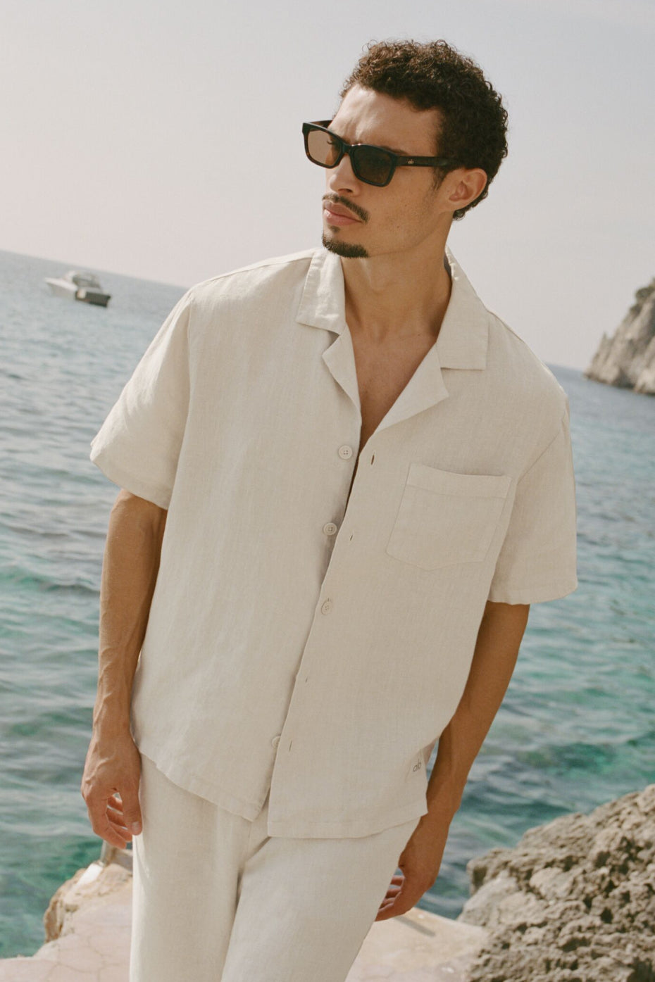 Chemise à manches courtes Linen Days - Écru
