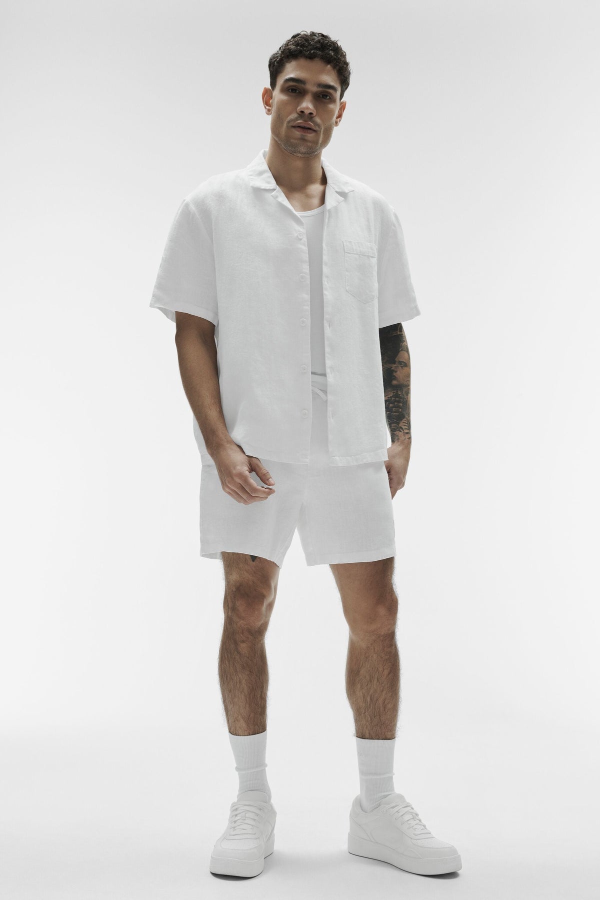 Chemise à manches courtes Linen Days - Blanc
